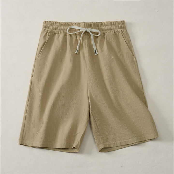Buddha Stones Zomerse casual gestreepte herenshorts met Zakken - Bruinen - US/UK/AU44, EU54 (3XL) - image 7