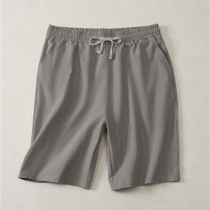 Buddha Stones Zomerse casual gestreepte herenshorts met Zakken - Donkergrijs - US/UK/AU44, EU54 (3XL) - image 14