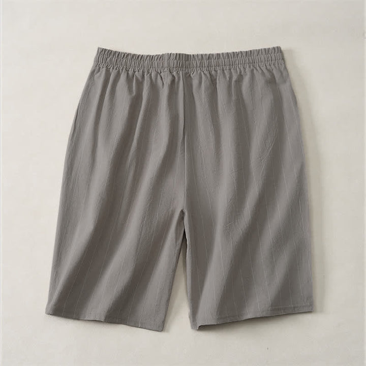Buddha Stones Zomerse casual gestreepte herenshorts met Zakken - image 15