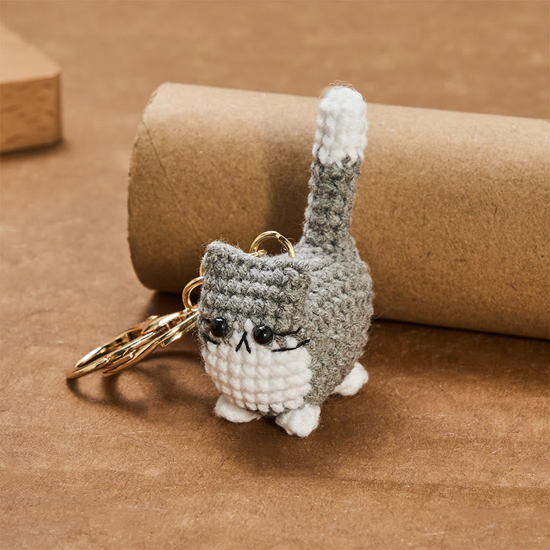 Buddha Stones Handgemaakte gehaakte schattige katten tashangers, zachte Sleutelhangers - image 8