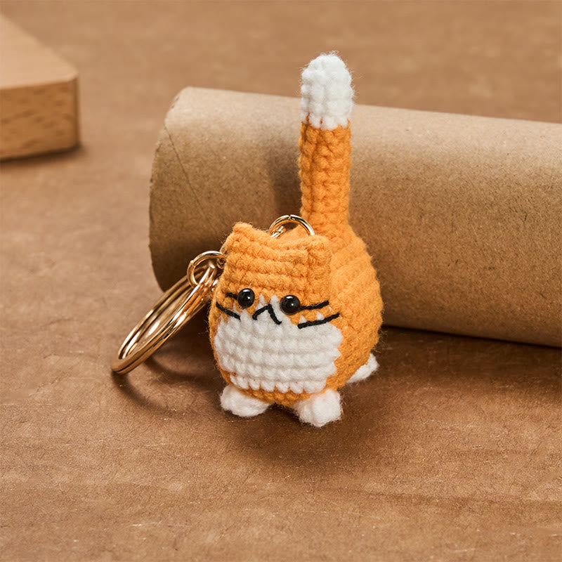 Buddha Stones Handgemaakte gehaakte schattige katten tashangers, zachte Sleutelhangers - image 3
