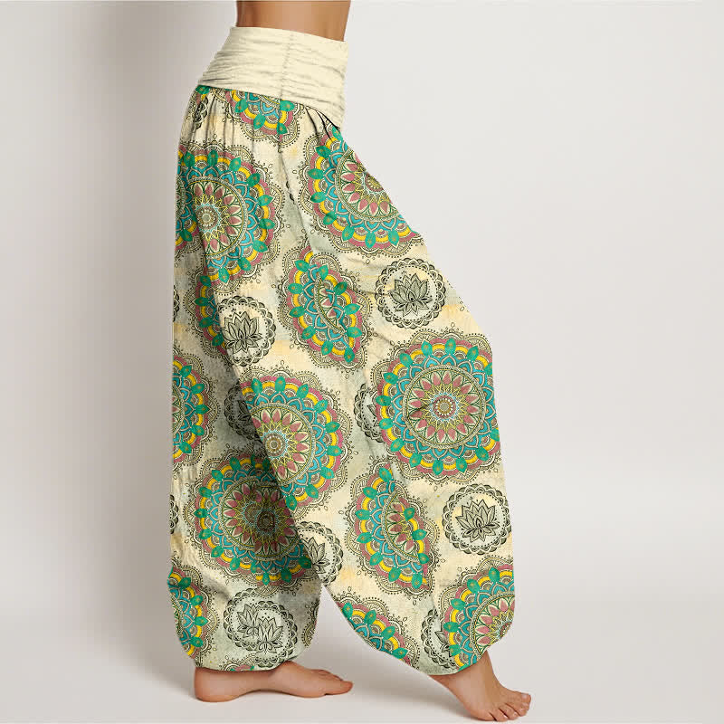Buddha Stones Dames harembroek met elastische Taille en boho mandala-patroon. - image 1
