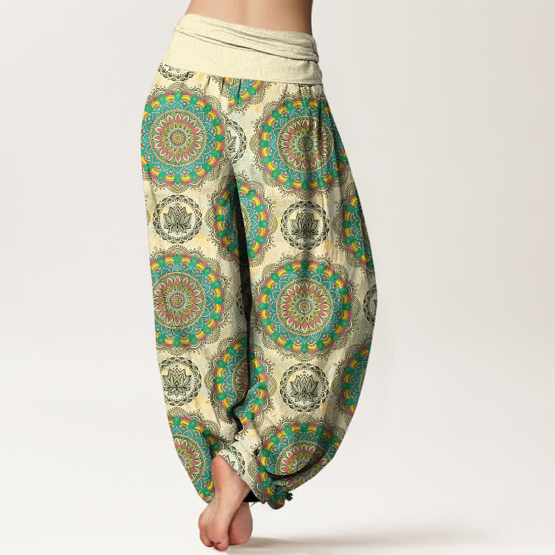 Buddha Stones Dames harembroek met elastische Taille en boho mandala-patroon. - image 2