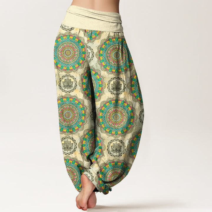 Buddha Stones Dames harembroek met elastische Taille en boho mandala-patroon. - image 2