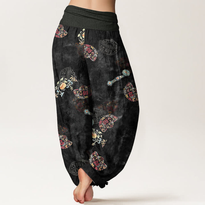 Buddha Stones Dames Waaier met elastische Taille en Boheemse bloemenprint van katoen en bohemian design - image 2