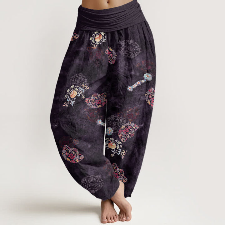 Buddha Stones Dames Waaier met elastische Taille en Boheemse bloemenprint van katoen en bohemian design - Indigo - US16, UK/AU20, EU48 (3XL) - image 5