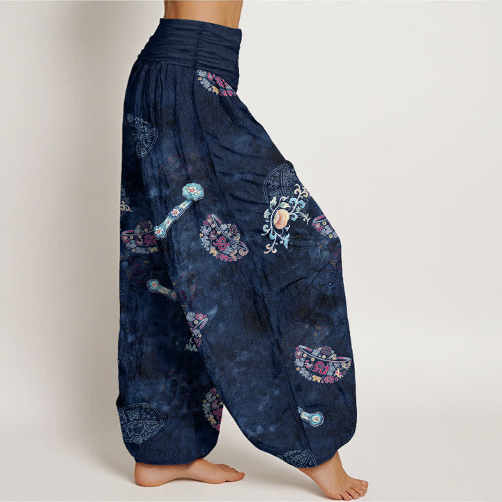 Buddha Stones Dames Waaier met elastische Taille en Boheemse bloemenprint van katoen en bohemian design - image 9
