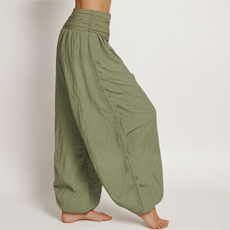 Buddha Stones Harembroek voor dames met elastische Taille en lotusmotief van 100% Cotton - image 15