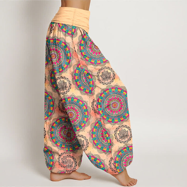 Buddha Stones Dames harembroek met elastische Taille en boho mandala-patroon. - image 9