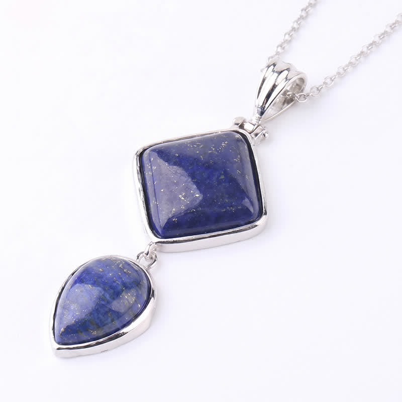 Buddha Stones Natuurstenen opaal dubbele hanger rustgevende Ketting - Lapis lazuli - image 18