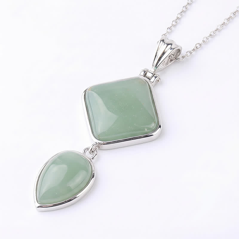 Buddha Stones Natuurstenen opaal dubbele hanger rustgevende Ketting - Groene aventurijn - image 26