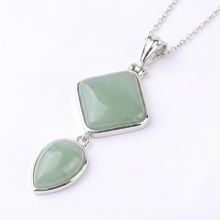 Buddha Stones Natuurstenen opaal dubbele hanger rustgevende Ketting - Groene aventurijn - image 26