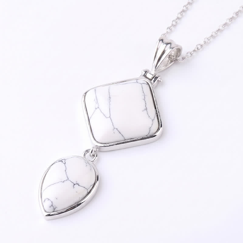 Buddha Stones Natuurstenen opaal dubbele hanger rustgevende Ketting - Witte turkoois - image 30