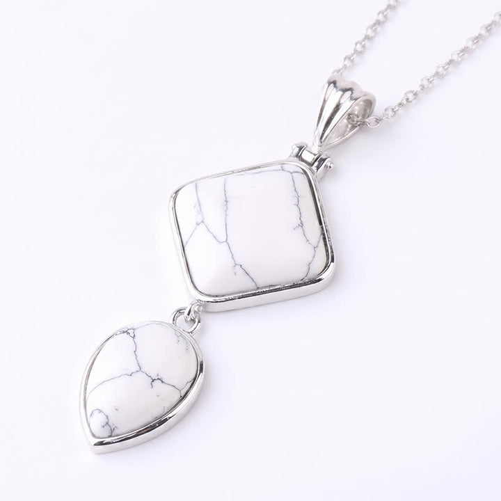 Buddha Stones Natuurstenen opaal dubbele hanger rustgevende Ketting - Witte turkoois - image 30