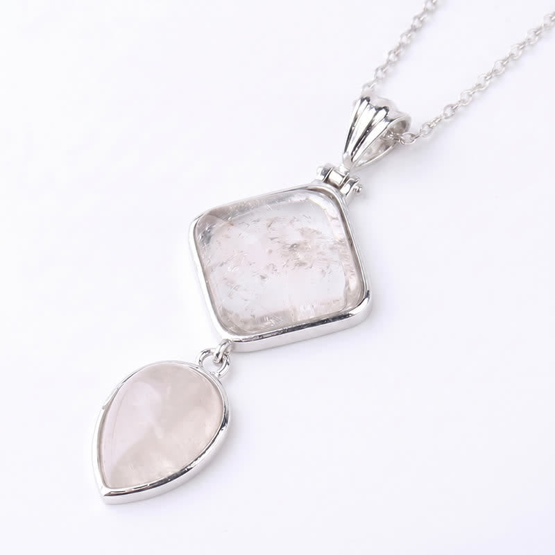 Buddha Stones Natuurstenen opaal dubbele hanger rustgevende Ketting - Helder kwarts - image 28