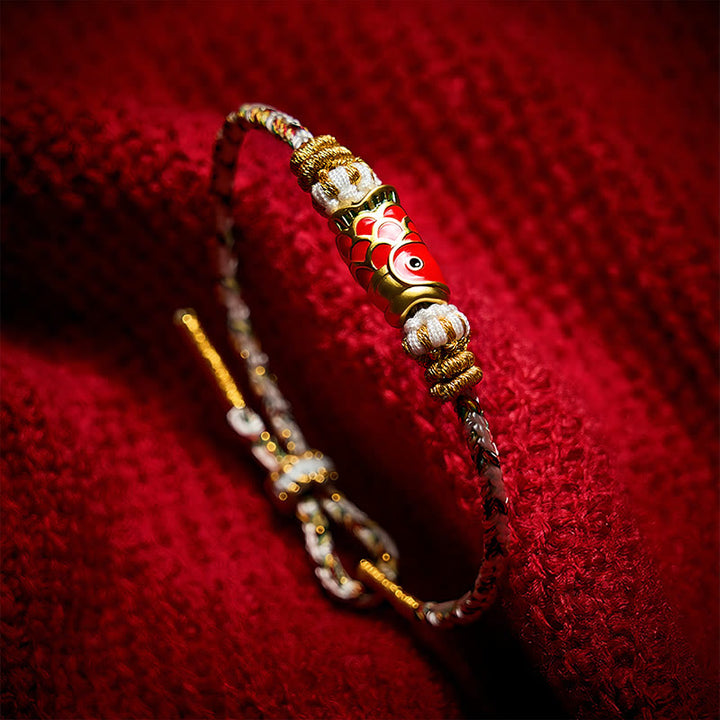 Buddha Stones Handgeweven Armband met koi-vismotief voor geluk - image 23
