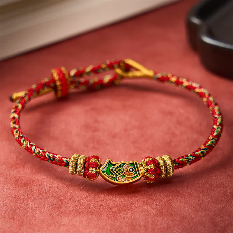 Buddha Stones Handgeweven armband van touw met koi-vismotief . - image 12