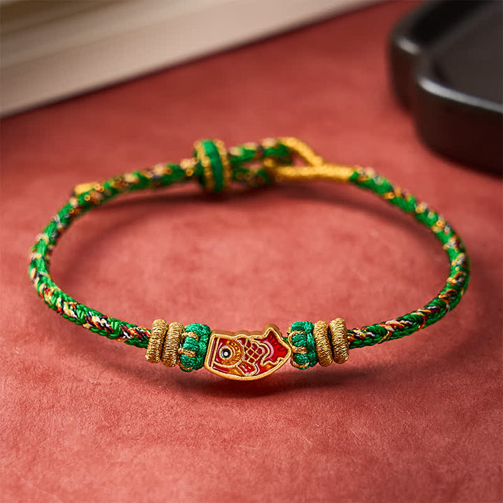 Buddha Stones Handgeweven armband van touw met koi-vismotief . - image 2