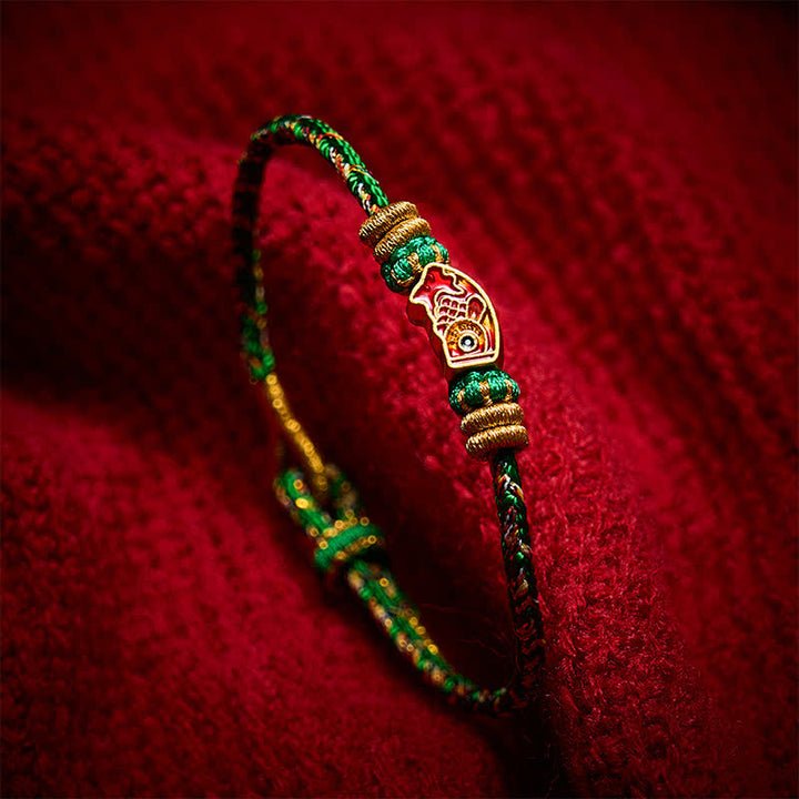 Buddha Stones Handgeweven armband van touw met koi-vismotief . - image 3