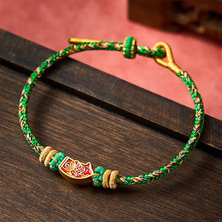 Buddha Stones Handgeweven armband van touw met koi-vismotief . - image 1