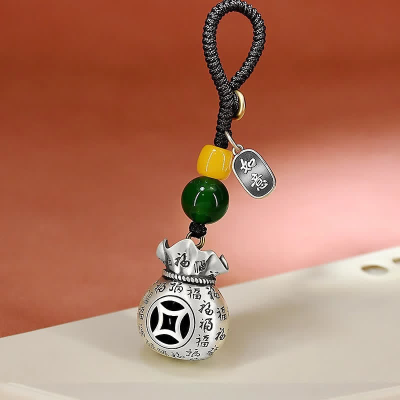 Buddha Stones Sleutelhangers met het Copper Fu-personage en de tekst "Blessing Fortune Bag" - image 7