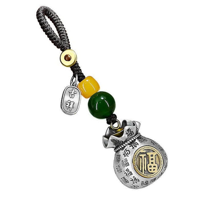 Buddha Stones Sleutelhangers met het Copper Fu-personage en de tekst "Blessing Fortune Bag" - image 4