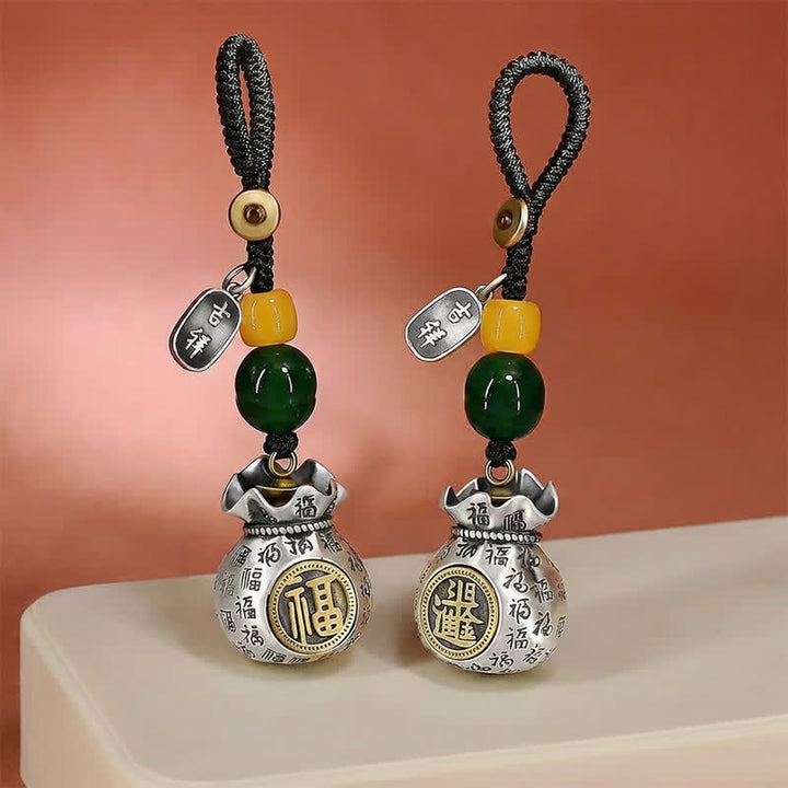 Buddha Stones Sleutelhangers met het Copper Fu-personage en de tekst "Blessing Fortune Bag" - image 8