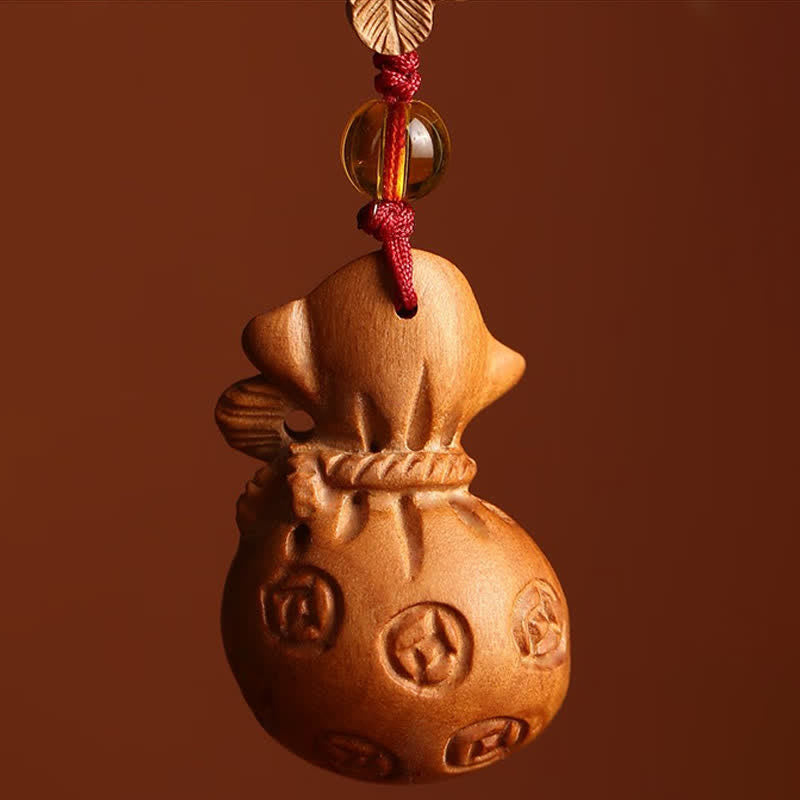 Buddha Stones Sleutelhangers met lotusbloemmotief en afbeelding van perzikhout. - image 3
