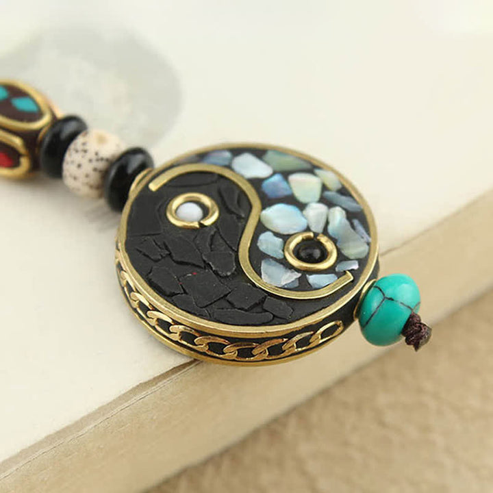 Buddha Stones Wengehouten Yin Yang hanger, harmonie Sleutelhangers - image 4