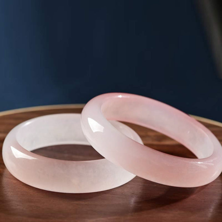Buddha Stones Roze kristallen Bangle-armband met liefdes- en warmtemotief - image 2