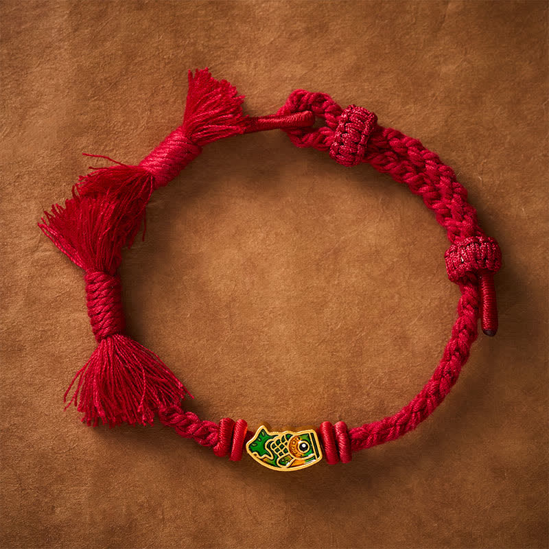 Buddha Stones Gelukbrengende rode Armband met koi-vis - image 4