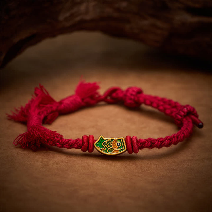 Buddha Stones Gelukbrengende rode Armband met koi-vis - image 7