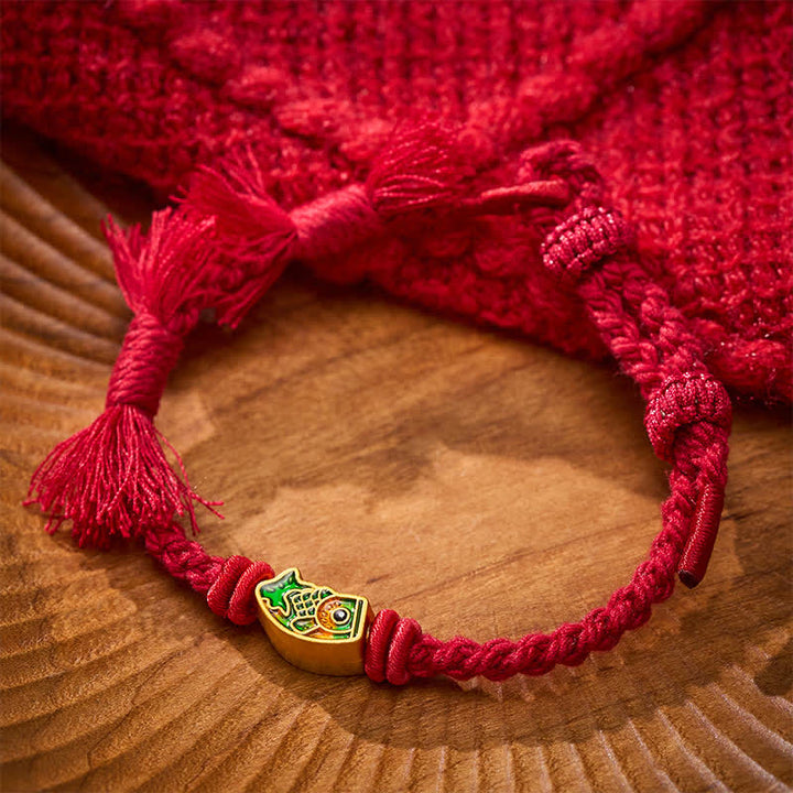 Buddha Stones Gelukbrengende rode Armband met koi-vis - image 6