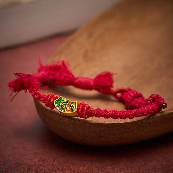 Buddha Stones Gelukbrengende rode Armband met koi-vis - image 5