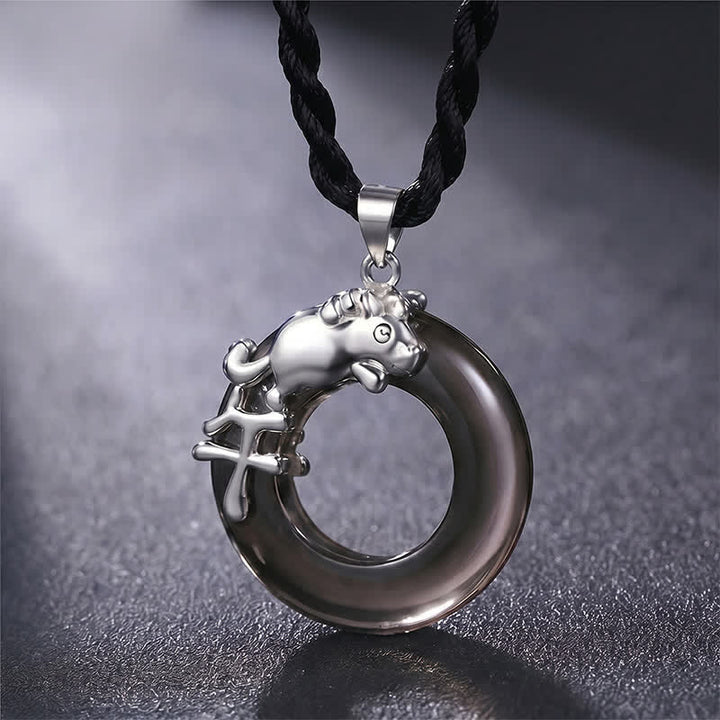 Buddha Stones Chinese dierenriem vredesgesp gelukshanger Ketting - Paard - image 12