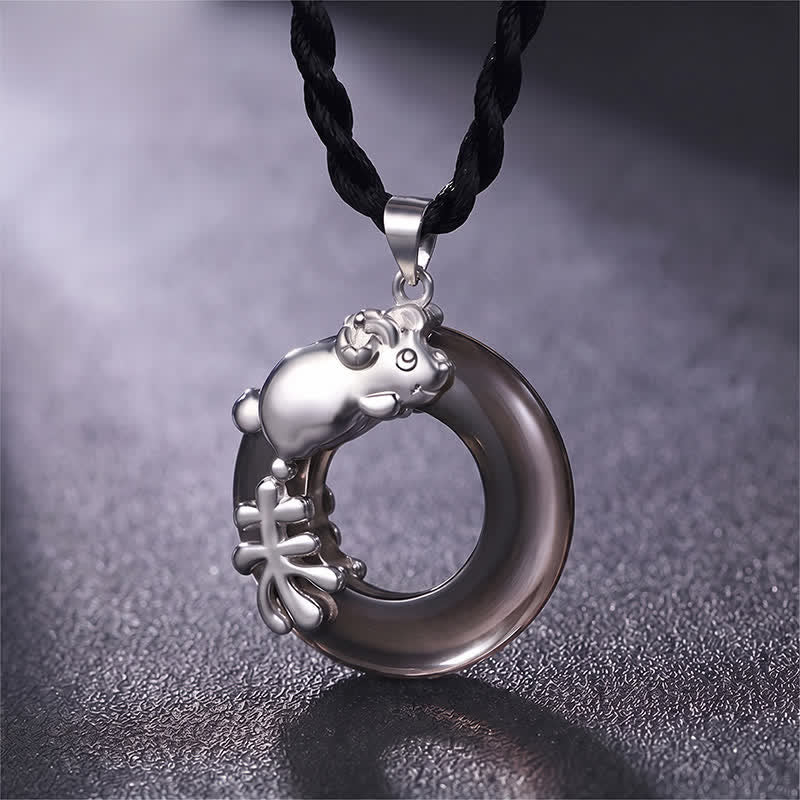 Buddha Stones Chinese dierenriem vredesgesp gelukshanger Ketting - Geit - image 13