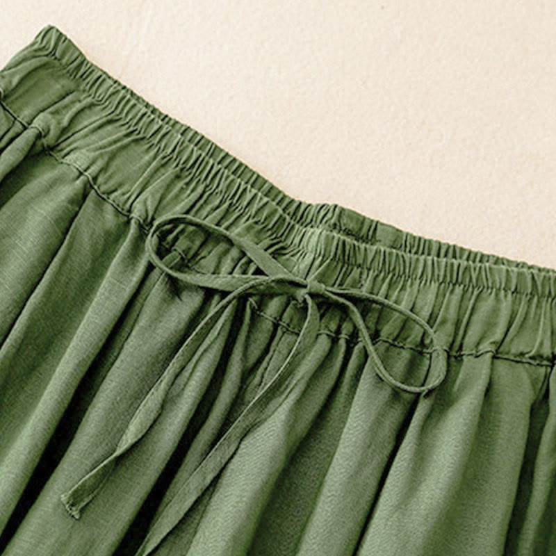 Buddha Stones Zomerse dames capri broek met elastische Taille , Cropped en Zakken. - image 28
