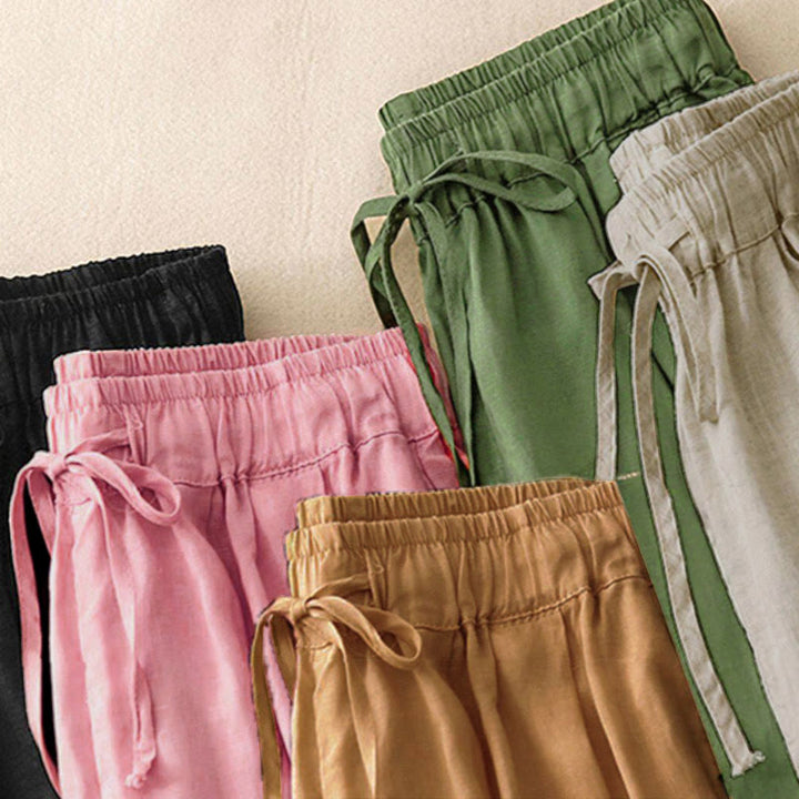 Buddha Stones Zomerse dames capri broek met elastische Taille , Cropped en Zakken. - image 33