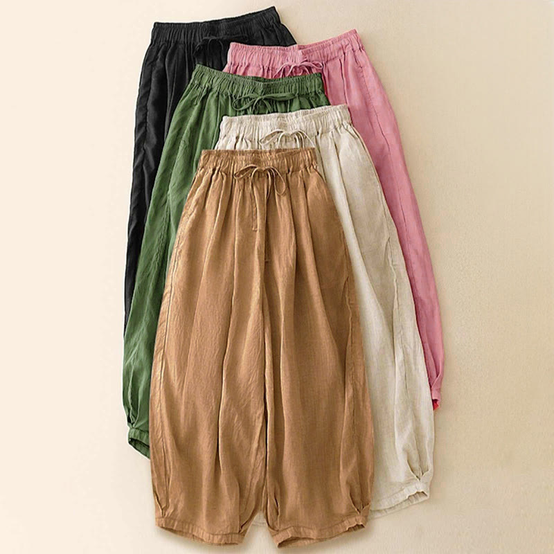 Buddha Stones Zomerse dames capri broek met elastische Taille , Cropped en Zakken. - image 32