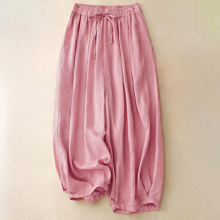 Buddha Stones Zomerse dames capri broek met elastische Taille , Cropped en Zakken. - Roze - US8-10，UK/AU12-14，EU40-42 (2XL) - image 18