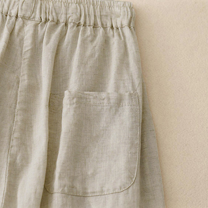 Buddha Stones Zomerse dames capri broek met elastische Taille , Cropped en Zakken. - image 3