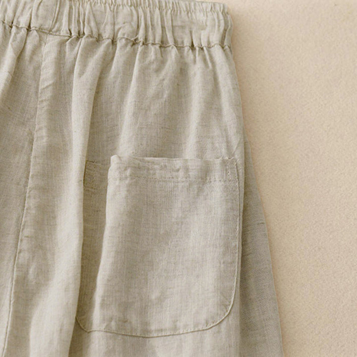 Buddha Stones Zomerse dames capri broek met elastische Taille , Cropped en Zakken. - image 3