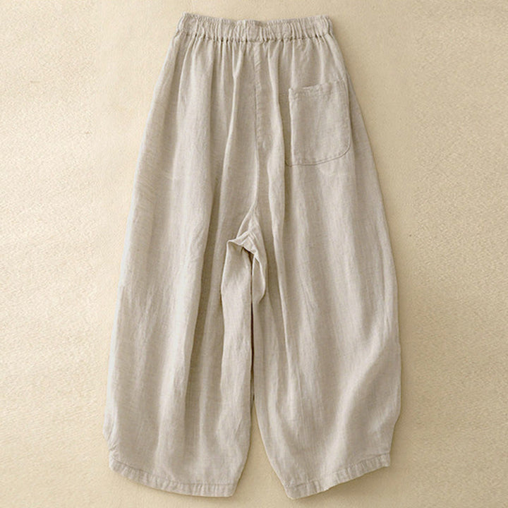 Buddha Stones Zomerse dames capri broek met elastische Taille , Cropped en Zakken. - image 1