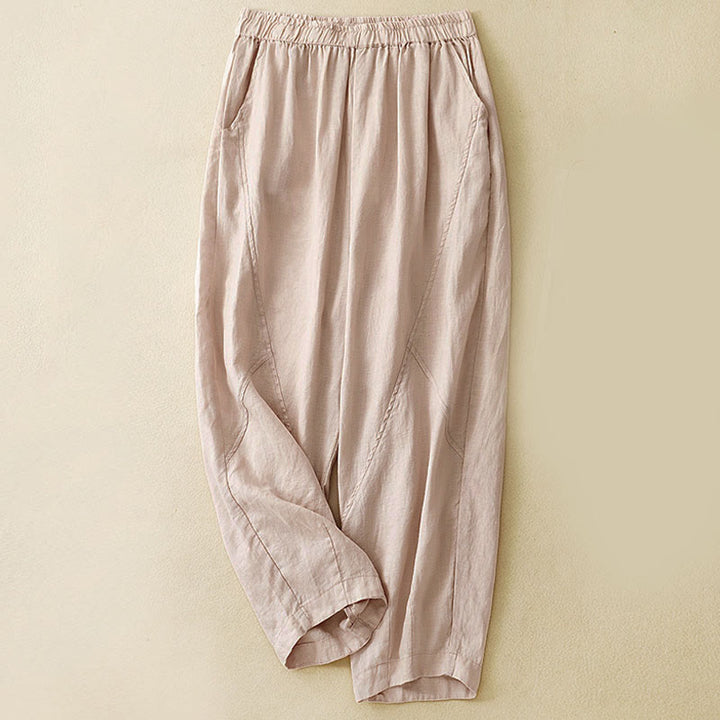 Buddha Stones Casual effen Cropped broek voor dames, harembroek met Zakken - PeachPuff - US8-10，UK/AU12-14，EU40-42 (2XL) - image 20