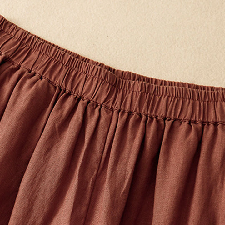 Buddha Stones Casual effen Cropped broek voor dames, harembroek met Zakken - image 16
