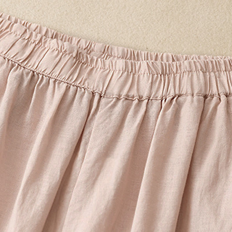 Buddha Stones Casual effen Cropped broek voor dames, harembroek met Zakken - image 21