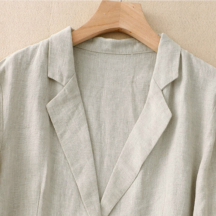 Buddha Stones Commute Retro Damesjas met Revers in Reverskraag Kleur en Zakken - image 8