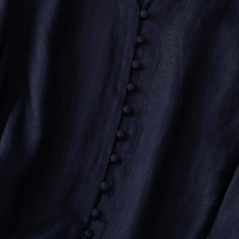 Buddha Stones Damesblouse met V-hals en Lange mouw - image 9