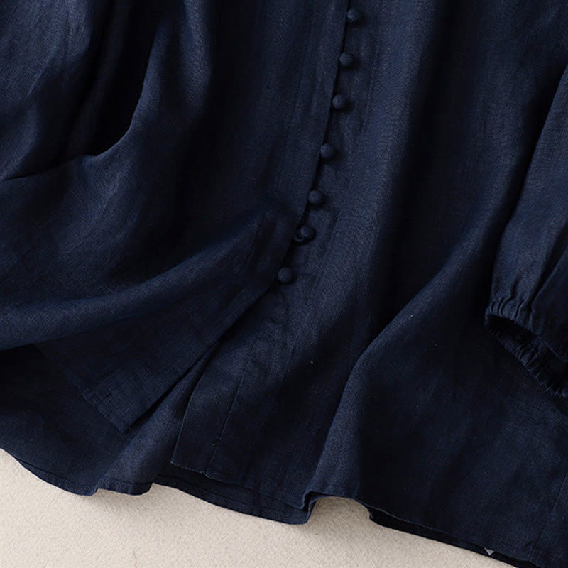 Buddha Stones Damesblouse met V-hals en Lange mouw - image 10