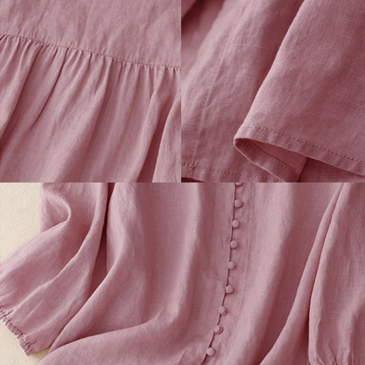 Buddha Stones Damesblouse met V-hals en Lange mouw - image 2